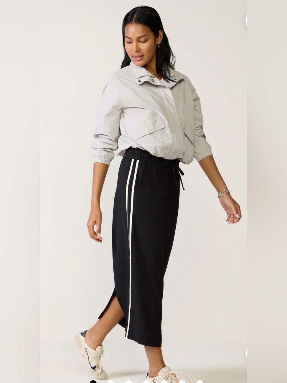 Z Supply Saunder track skirt, black with white stripes, size large